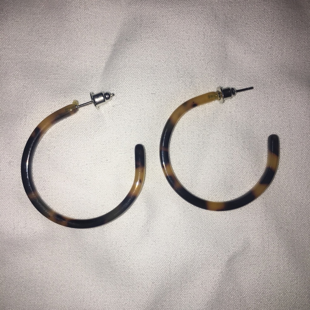 Brand new tortoise print hoops
